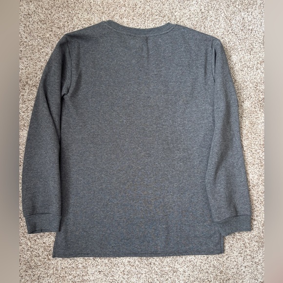 NWT Disney Mickey Mouse Hi Low Sweatshirt Front Raised Mickey Logo Gray Sz Small - Picture 2 of 10